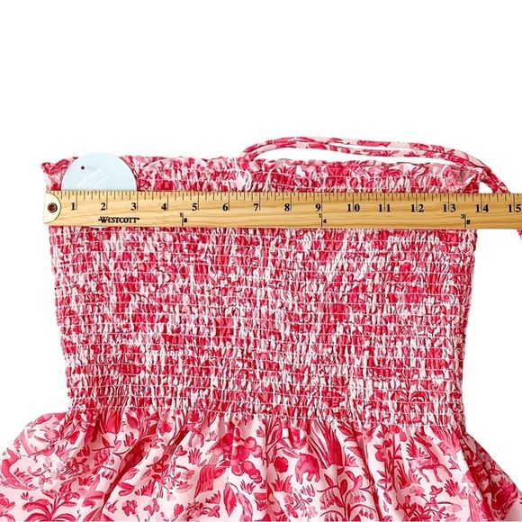 HILL HOUSE Size XL NWT Lucy Dress Strawberry Daiquiri Pink Sherwood Forest Midi - Picture 6 of 11